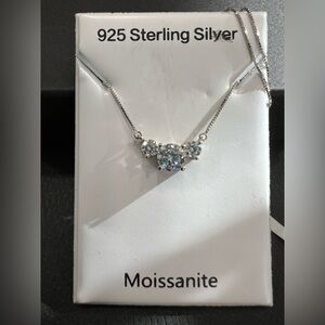 925 Moissanite Silver Necklace Rhodium Plating 1.6CT - NWT